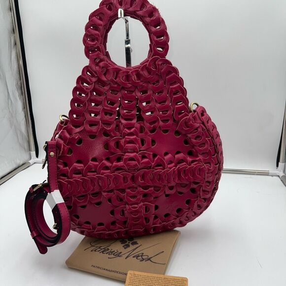Patricia Nash RARE Ticci Woven Leather Chain Link Convertible Crossbody Bag in F - Picture 11 of 11